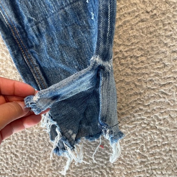 Vice Deconstructed Jeans Womens 28 Raw Hem Blue Denim Distressed - Picture 4 of 11